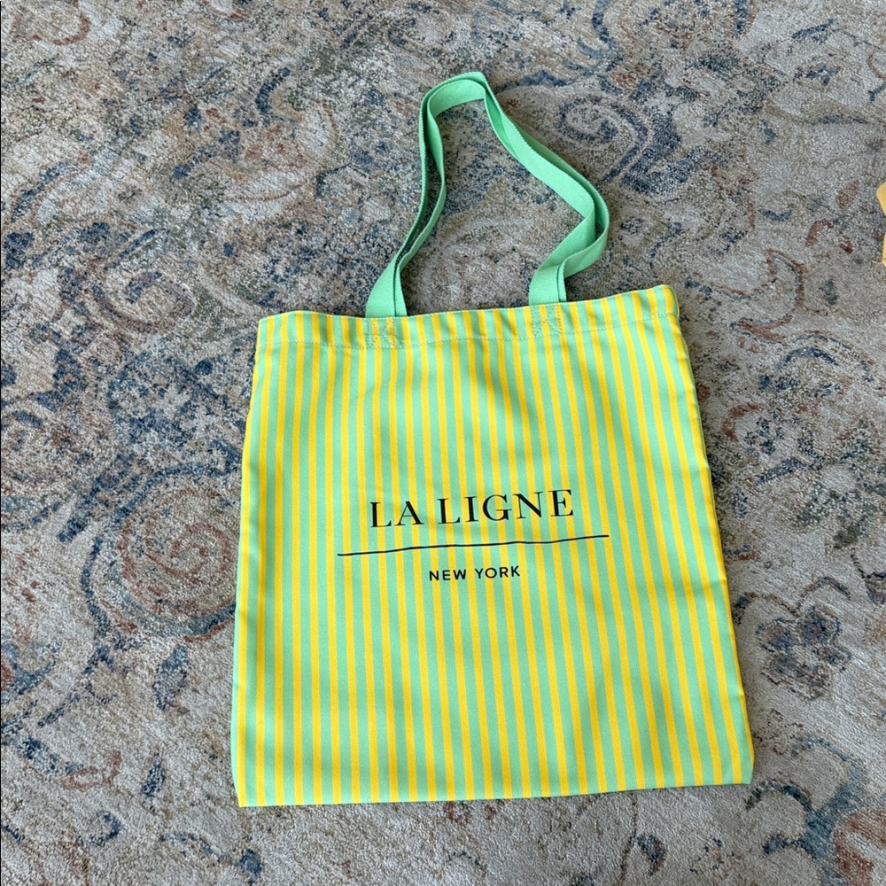 La Ligne Vibrant Yellow and Green Tote NWT